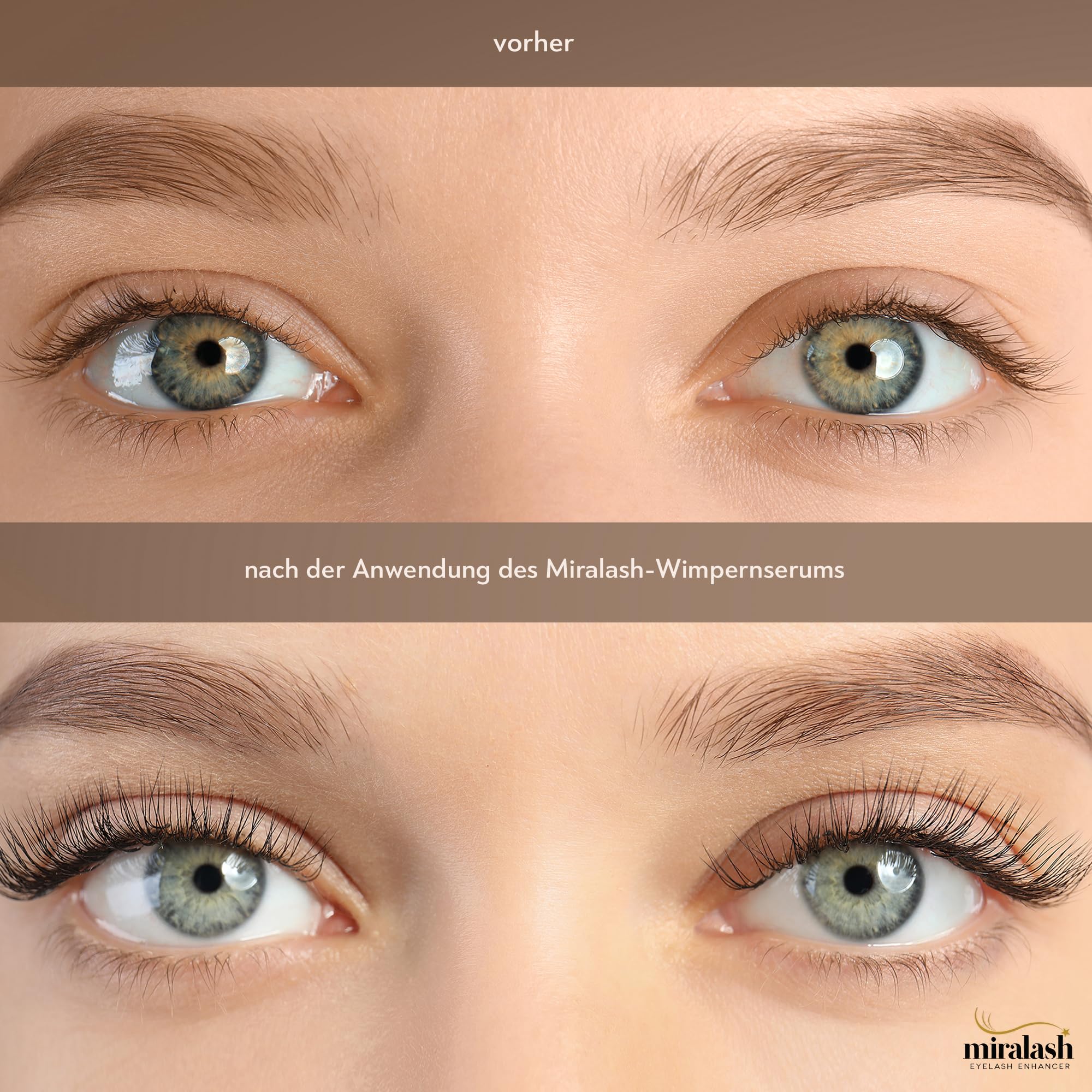 Miralash Wimpernserum 3er Pack - Eyelash Serum for long lashes, Wimpern Serum Schnell Wachstum, mit Ginseng für Wimpern, Prostaglandin Wimpernserum