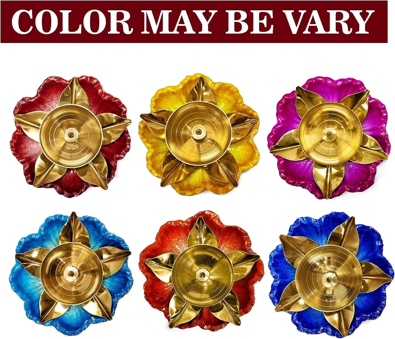 Satvik 2 Pc Amayra Designer Lotus Shape Diya. Decorative Flower Dia Diwali Candle Tea Light Holder Stand Dia Oil Lamp Indoor Decoration Table Diya Housewarming Return Gift Item