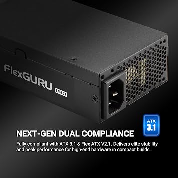 FSP FlexGURU Pro 650W, Flex ATX Power Supply, 80 Plus Platinum PSU | For SFF PC, IPC & NAS Systems, Non-Modular, with 1U Bracket, Japanese Capacitors, FSP650-50FUB