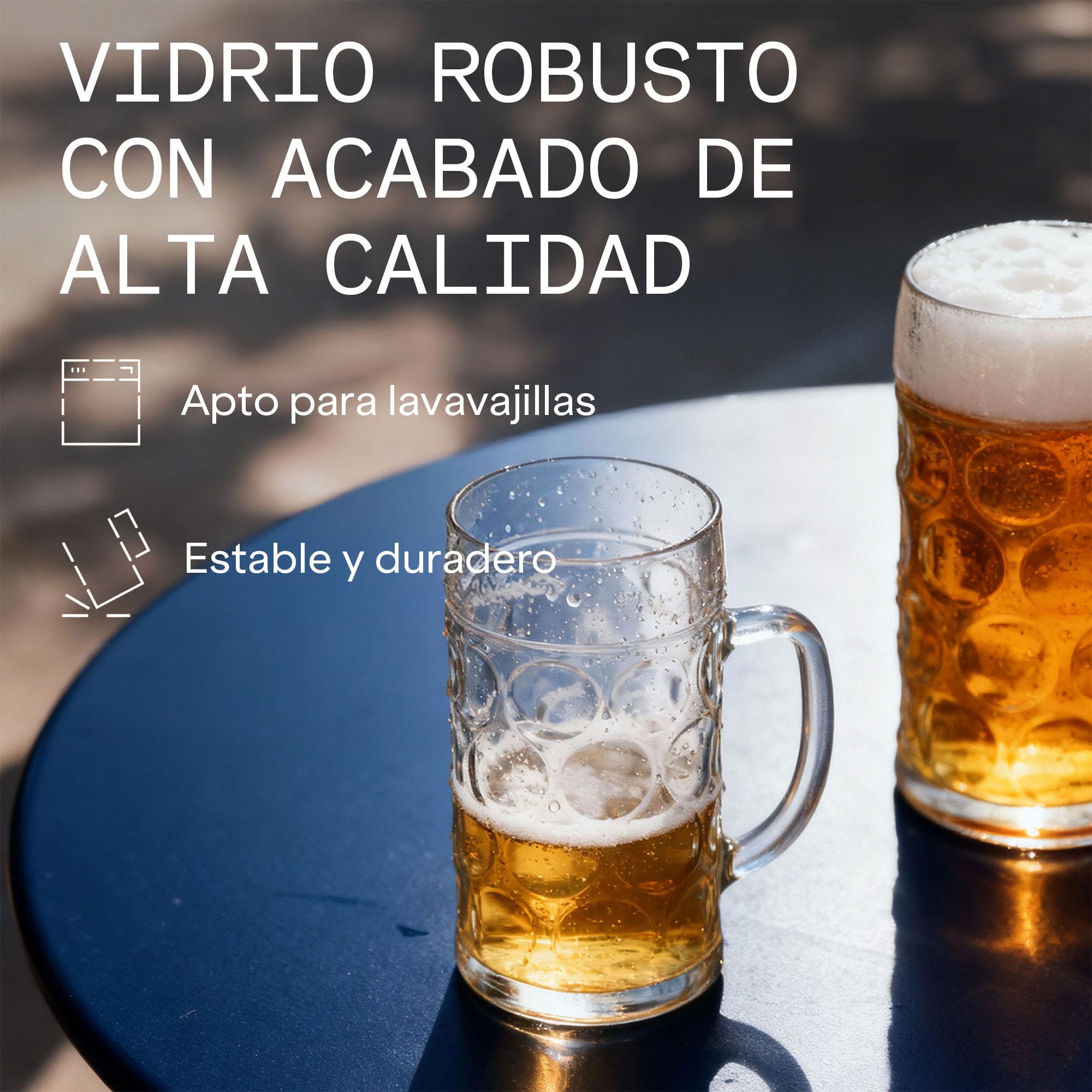 Stölzle Oberglas ISAR - Juego de 6 jarras de Cerveza (1 litro, Estable, Cristal de Lima, 1 L, Apto para lavavajillas)