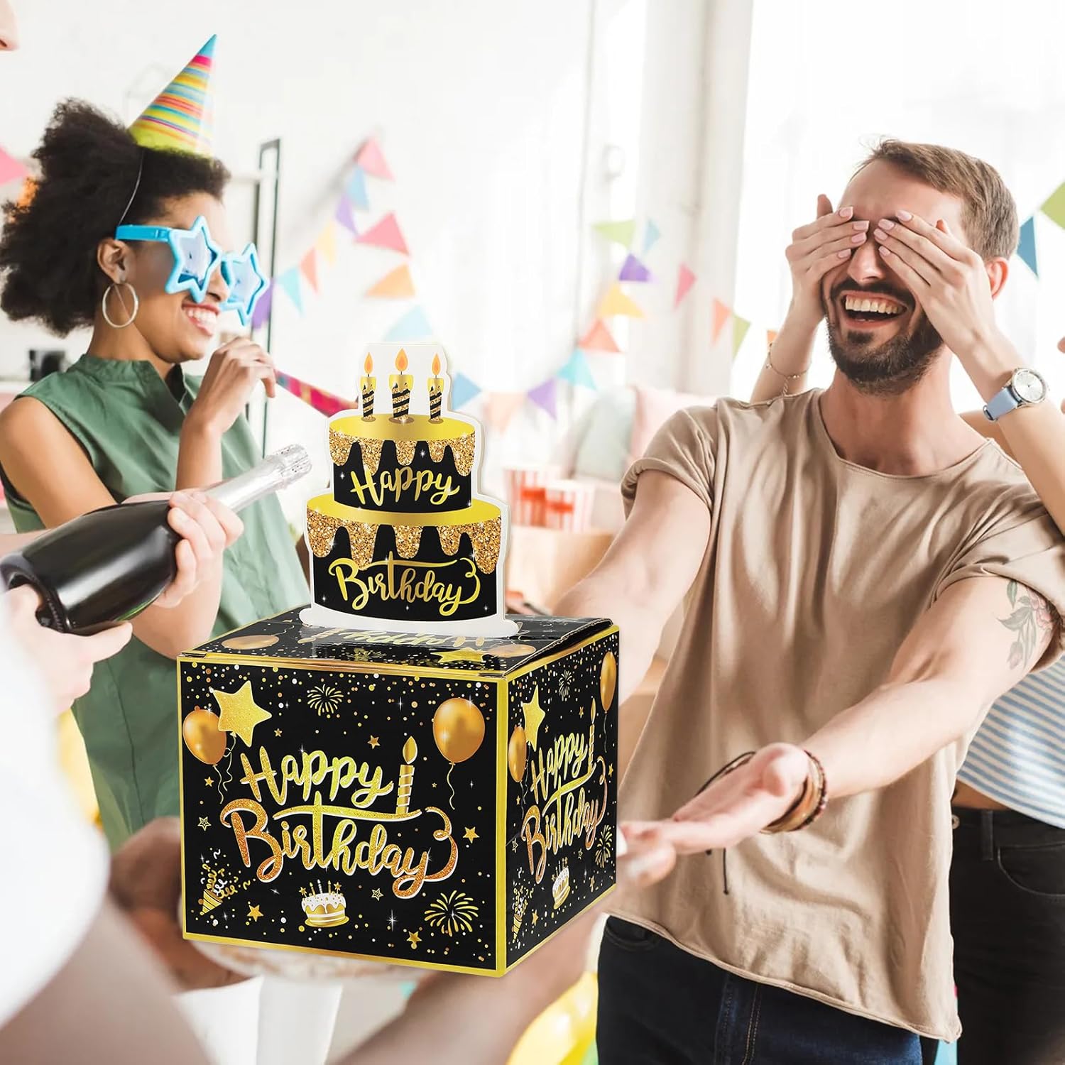 Box Handling Saving Holder Kit Happy Birthday Envelopes Props Presents Bouquet Pull Out Explosion Big Cake Supplies DIY Surprise Shooter Prop Shoot Card Maker Flower Out Set