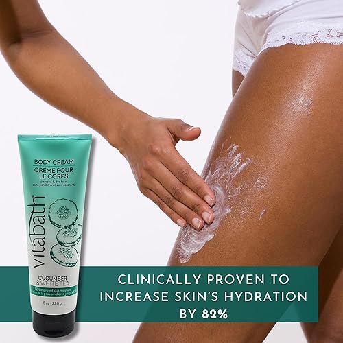 Miniatura 3 de Vitabath Crema corporal hidratante de pepino y té blanco - Hidratación calmante Cuidado de la piel con vitaminas y nutrientes - Reponer toda la piel