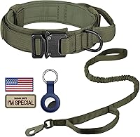 Vista 15 de DAGANXI - Collar táctico para perro, collar ajustable de nailon para adiestramiento con asa de control y hebilla, para perros medianos y grandes