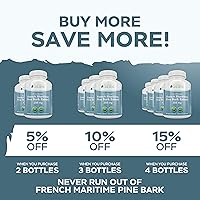 Vista 7 de Purely Holistic Extracto de corteza de pino 350 mg 180 cápsulas veganas 95% de proantocianidinas - Extracto de corteza de pino marítimo francés