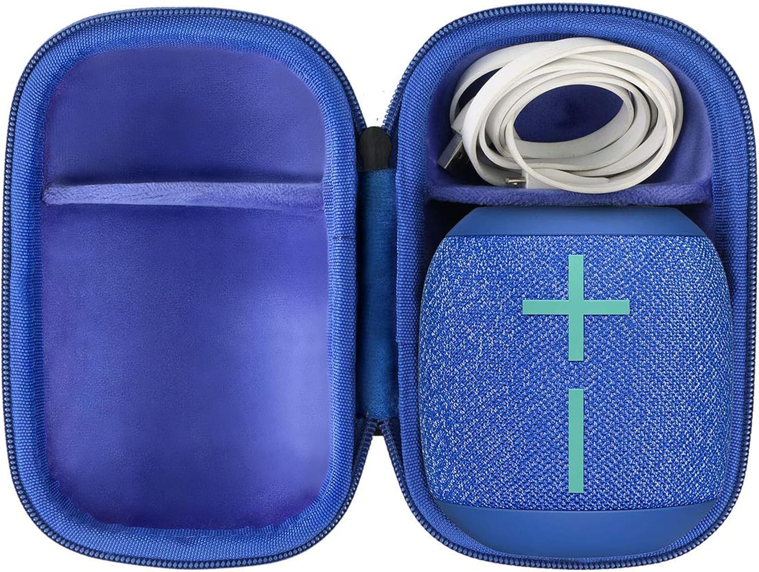 co2CREA Hard Travel Case Replacement for Ultimate Ears WONDERBOOM 4 WONDERBOOM 3 WONDERBOOM 2 Small Portable Wireless Bluetooth Speaker (Black Case + Inside Bermuda Blue)