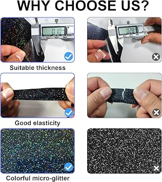 Galaxy Black Glitter Heat Transfer Vinyl - 12 5ft Holographic HTV Vinyl (Galaxy Black (Glossy), 12 in x 5 ft)