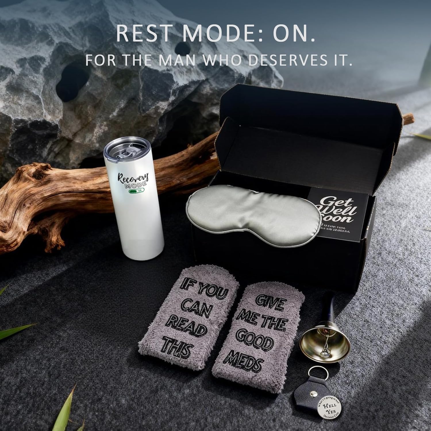 Funny Get Well Soon Care Package for Women and Men, Recovery Mode Gift Box After Surgery, Chemo, or Hospital Stay, Thinking of You Basket for Friends and Patients,with 20oz Cup - Image 3