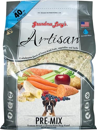 Grandma Lucy's Artisan - Alimento para perros premezclado, sin granos y liofilizado, bolsa de 8 libras