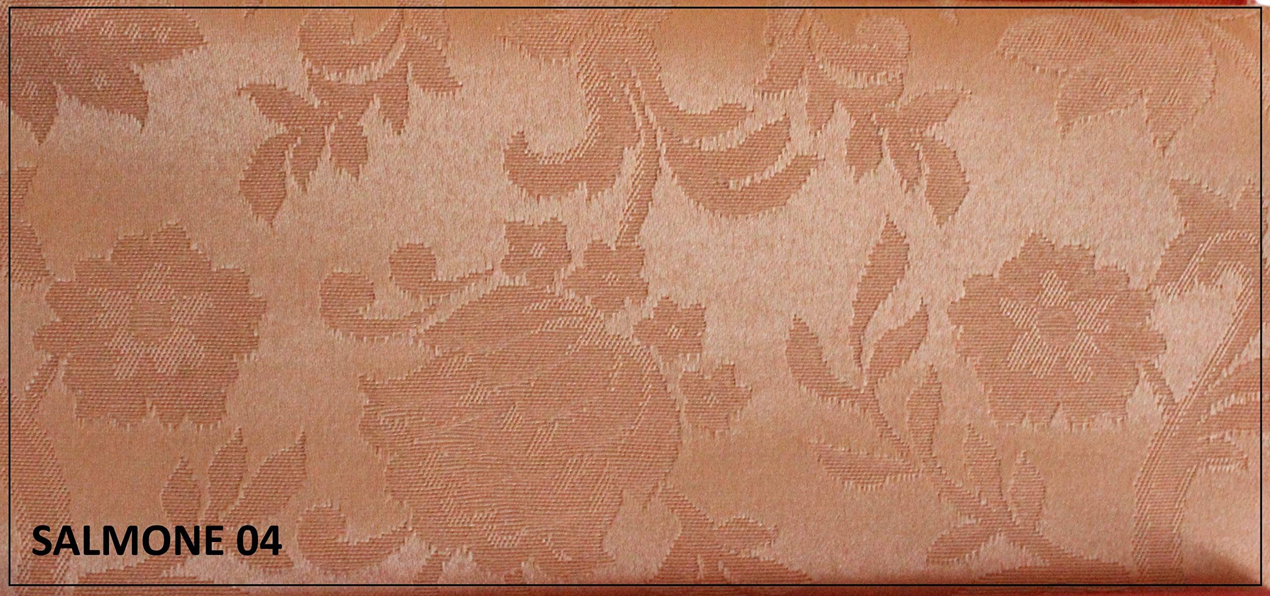 RICAMI FIORENTINI BALDI Tovaglia antimacchia Rettangolare per 16 Cm 180X320. Antimacchia No Stiro Tipo fiandra rifinitura Orlo Dritto. Molto Resistente. Prodotto Artigianale Toscano. Salmone 04