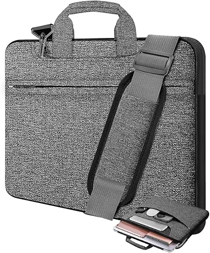 Miniatura 14 de Bolso de hombro para laptop de 15.6 pulgadas, maletín resistente a golpes y con múltiples bolsillos, compatible con la mayoría de portátiles de 15.6
