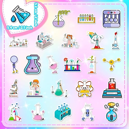 Miniatura 3 de 50 calcomanías divertidas de ciencia de laboratorio para niños, adolescentes, estudiantes, profesores, experimentos científicos, calcomanías de