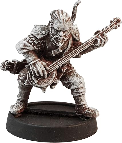 Miniatura 3 de Male Human Bard Miniature Figure, 33mm - 100% Pewter Metal - Includes Slotted Creator Base - for 28mm Scale Table Top War Games - Designed & Made in