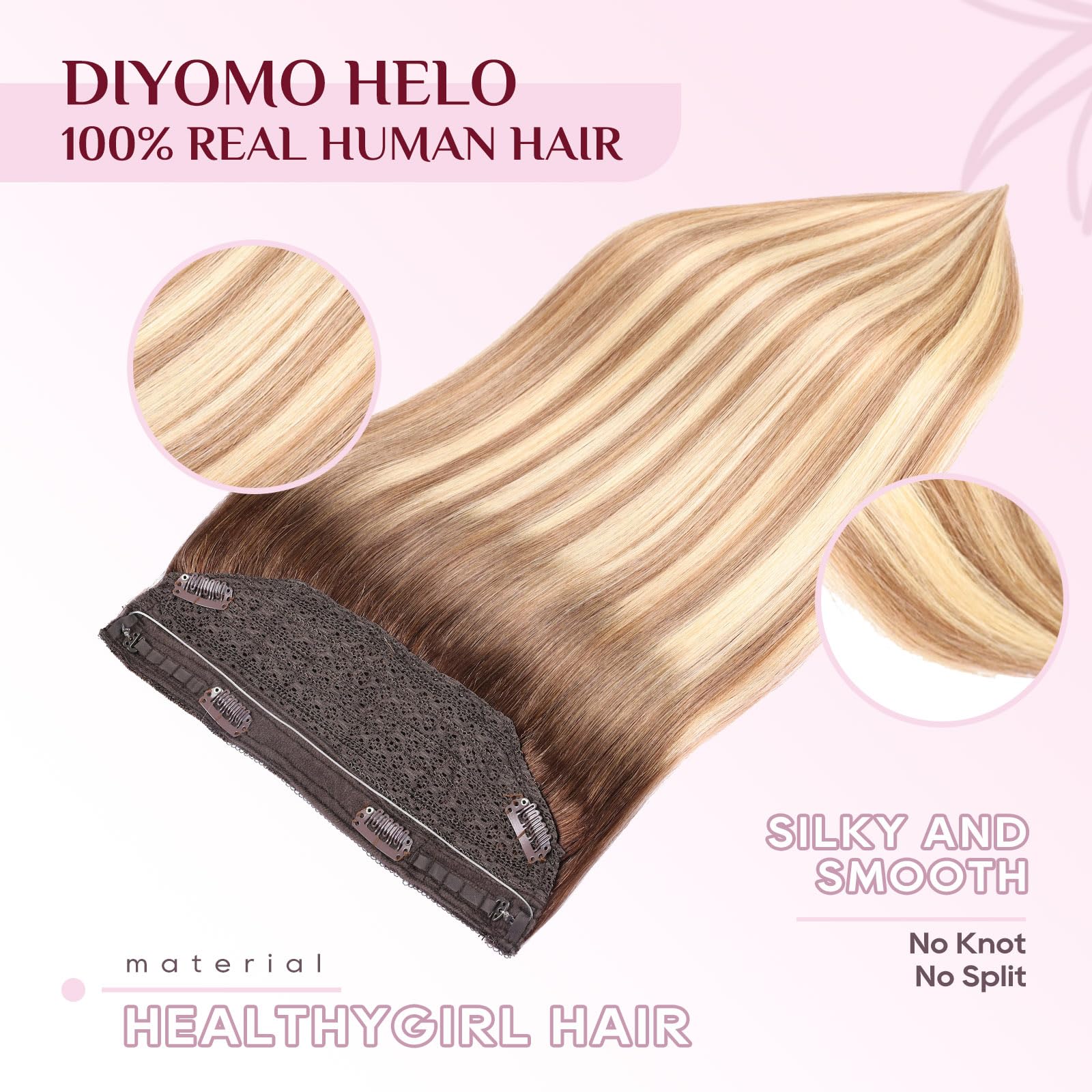 Golden Blonde Halo Hair Extensions 22 inch Amazon.com : Halo Hair Extensions - Dark Brown to Gold  main image 2