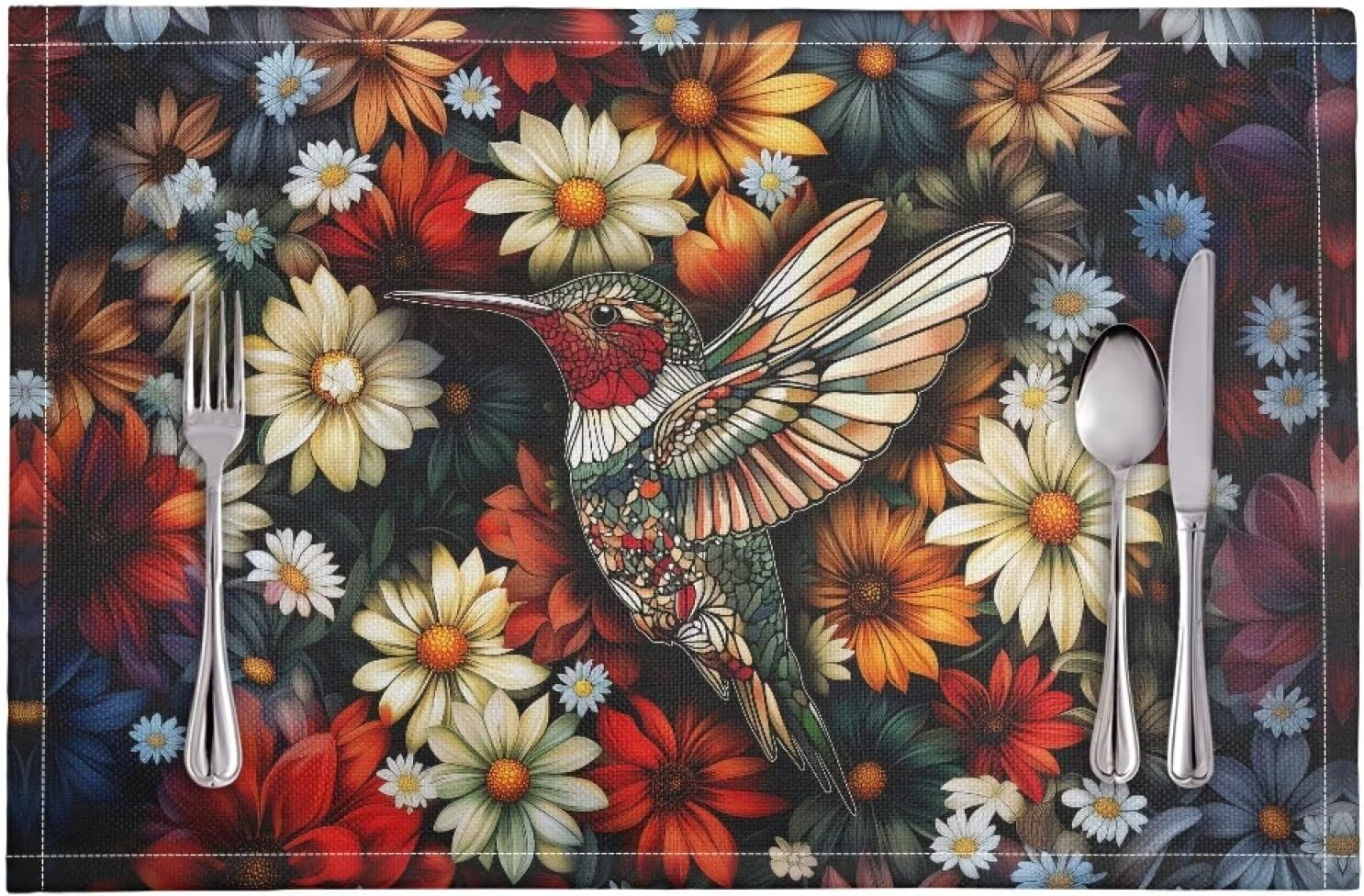 Dining Placemats Set of 8 Washable Tablemats Heat Resistant Place Mats Aesthetic Dining Table Mat Kitchen Decorations Table Setting Mats for Family 17.7 x 11.8 inches, Blue Marble