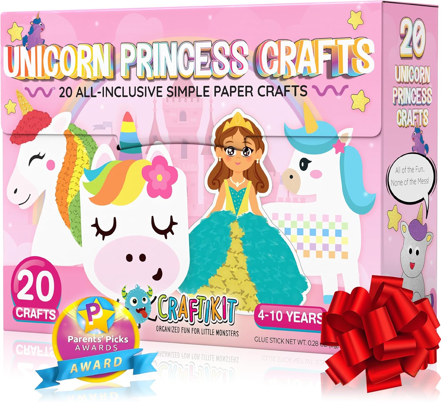 Craftikit® 20 Award-Winning Princess & Unicorn Crafts for Kids Ages 3-10 Years, All-Inclusive Toddler Arts and Craft Kits for Kids, Fun Toddler Craft Box for Girls in Preschool