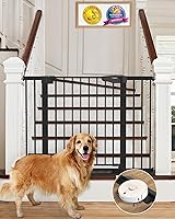 Vista 11 de Cumbor Puerta para bebés de 29.7-54.2" de ancho para escaleras, Ganadora de los Premios Mom's Choice Awards - Puerta para perros con cierre