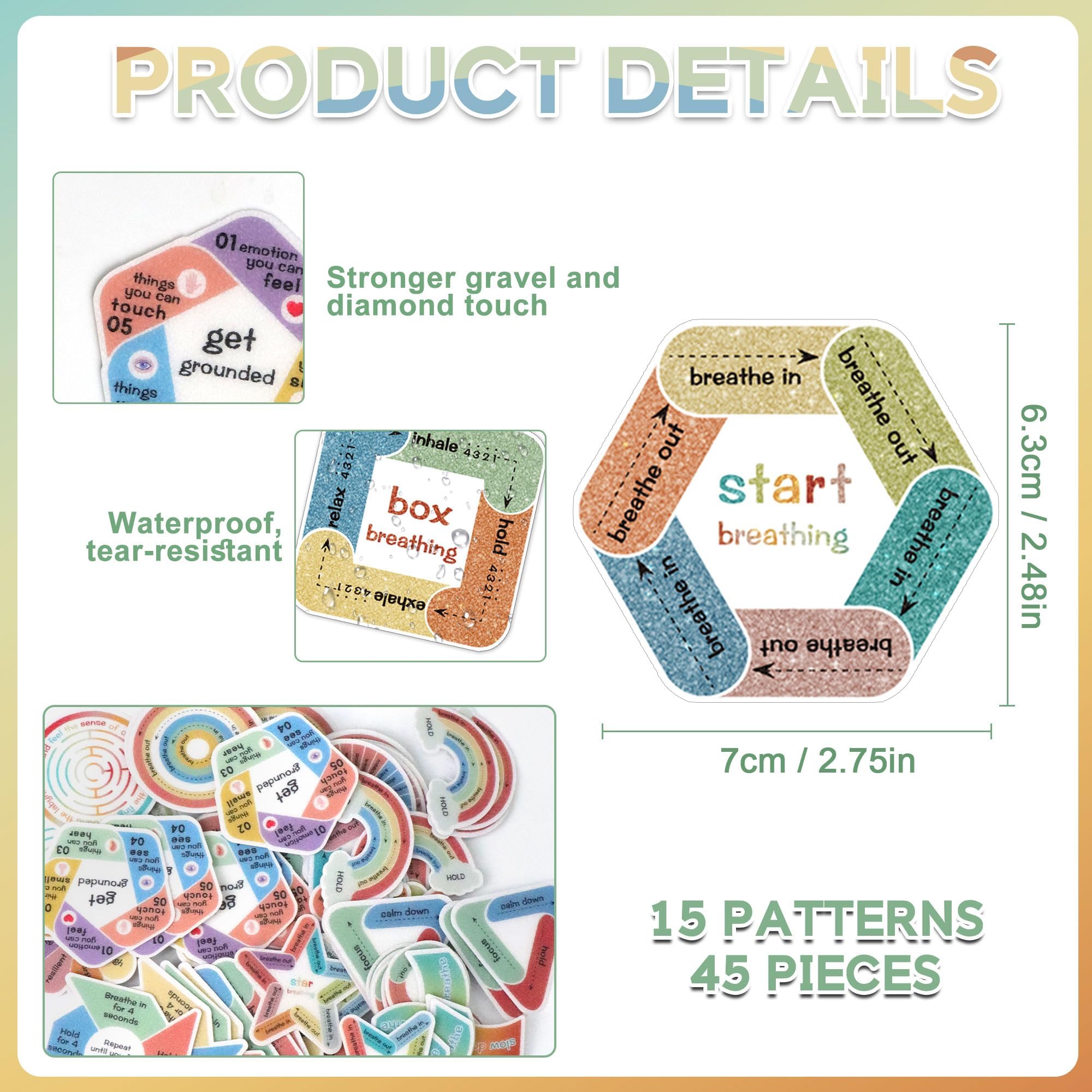 Snapklik.com : 45Pcs Calm Stickers For Anxiety Sensory Textured Sensory ...