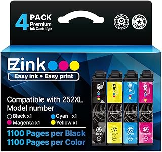 E-Z Ink (Remanufactured Ink Cartridge Replacement for Epson 252XL 252 XL T252XL120 to use with Workforce WF-7110 WF-7720 W...