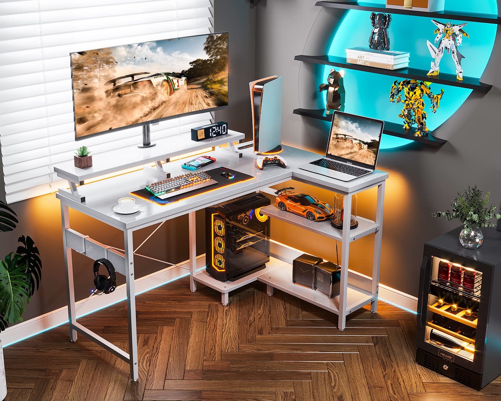 Amazon | ODK l字デスク パソコンデスク L字型 ゲーミングデスク 机 幅  