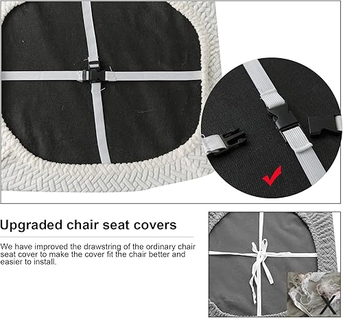 Miniatura 5 de Genina - Fundas impermeables de asiento para sillas de comedor y cocina (color blanco, 4 piezas)