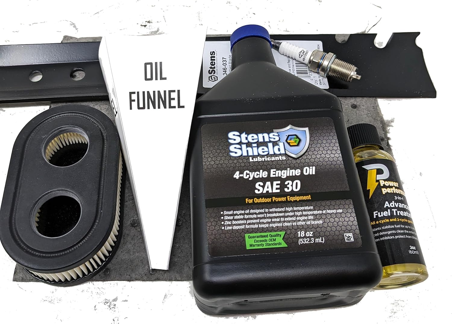 Stens Engine Tune-Up Kit and Fuel Treatment (Replaces Toro Recycler with Briggs and Stratton Exi)