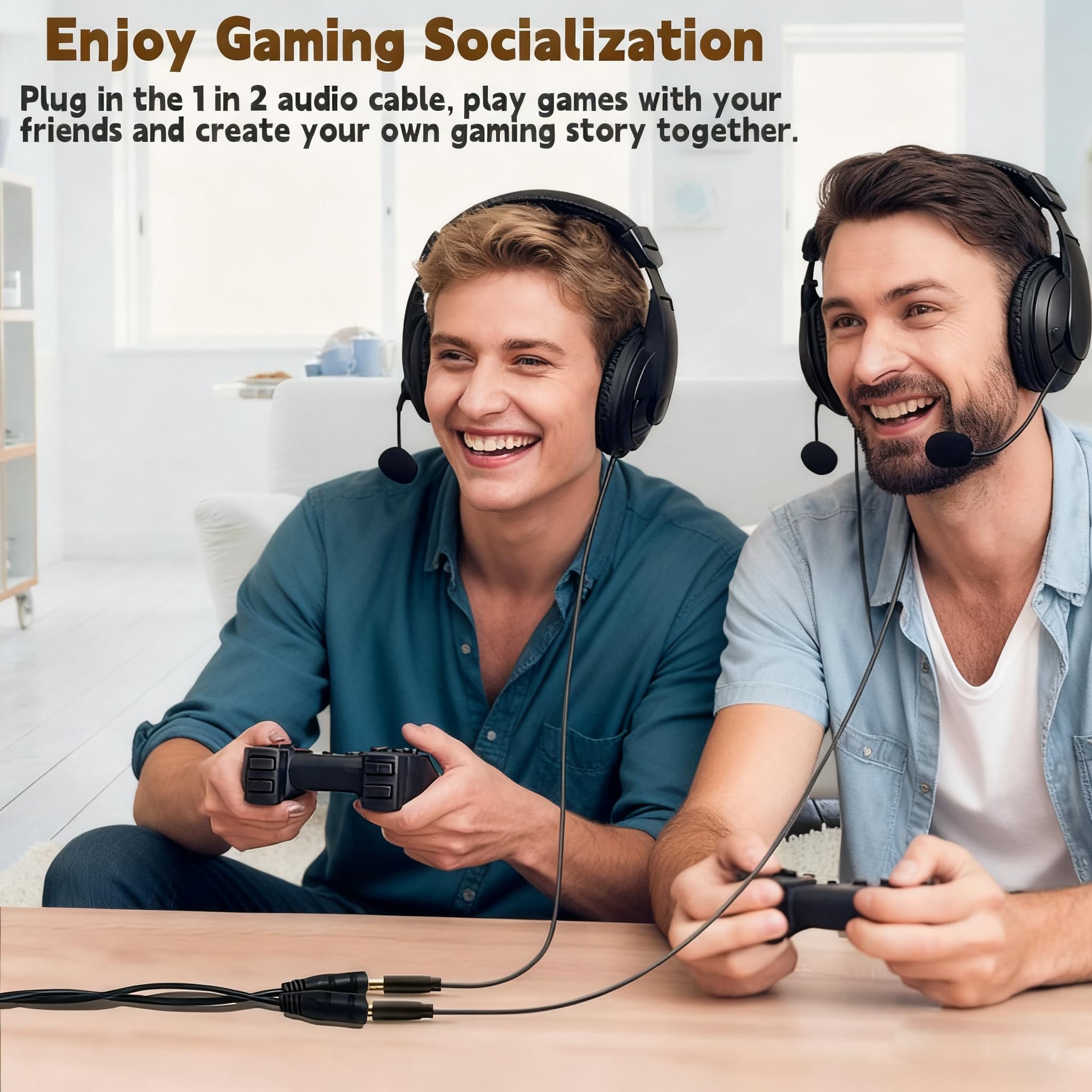 2er-Pack 3,5 mm Audio-Kopfhörer-Splitter – Dual-Hör- und Lautsprecherbuchse Y-Adapter zum Teilen von Musik oder Videos – kompatibel mit iPhone, iPad, Laptops, Tablets und anderen Geräten mit
