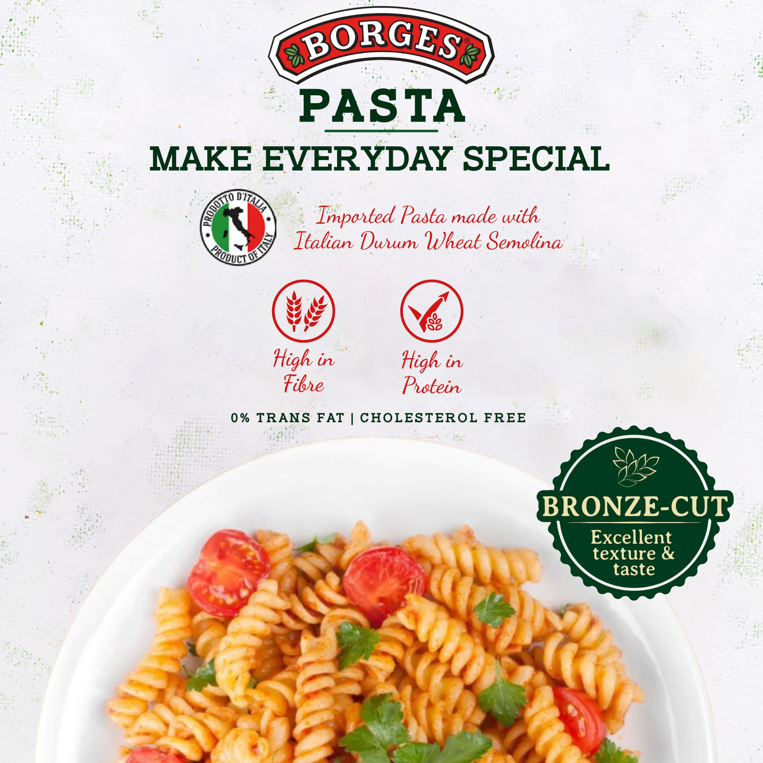 Borges Fusilli Pasta - 500 gm| Durum Wheat Semolina | Imported from Italy | High in Protein |No Preservative 3