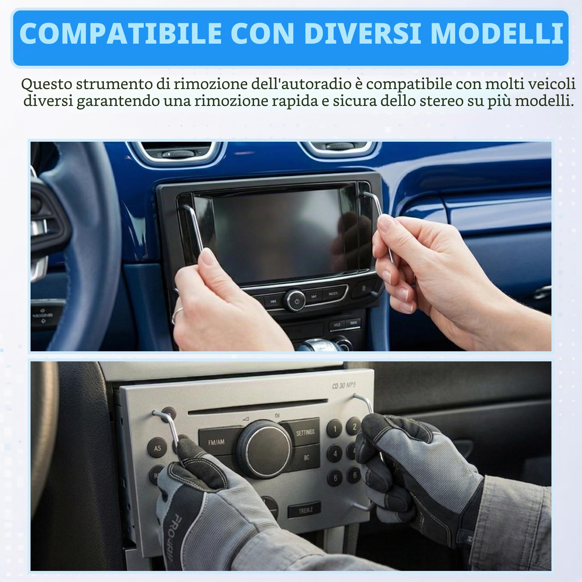Auto Radio Rimozione Key DIN Chiavi di Sblocco per Auto/Automobile/Car Unità lettore CD Pins | Pin Universale Stereo CD40 Strumenti (2 Pezzi)