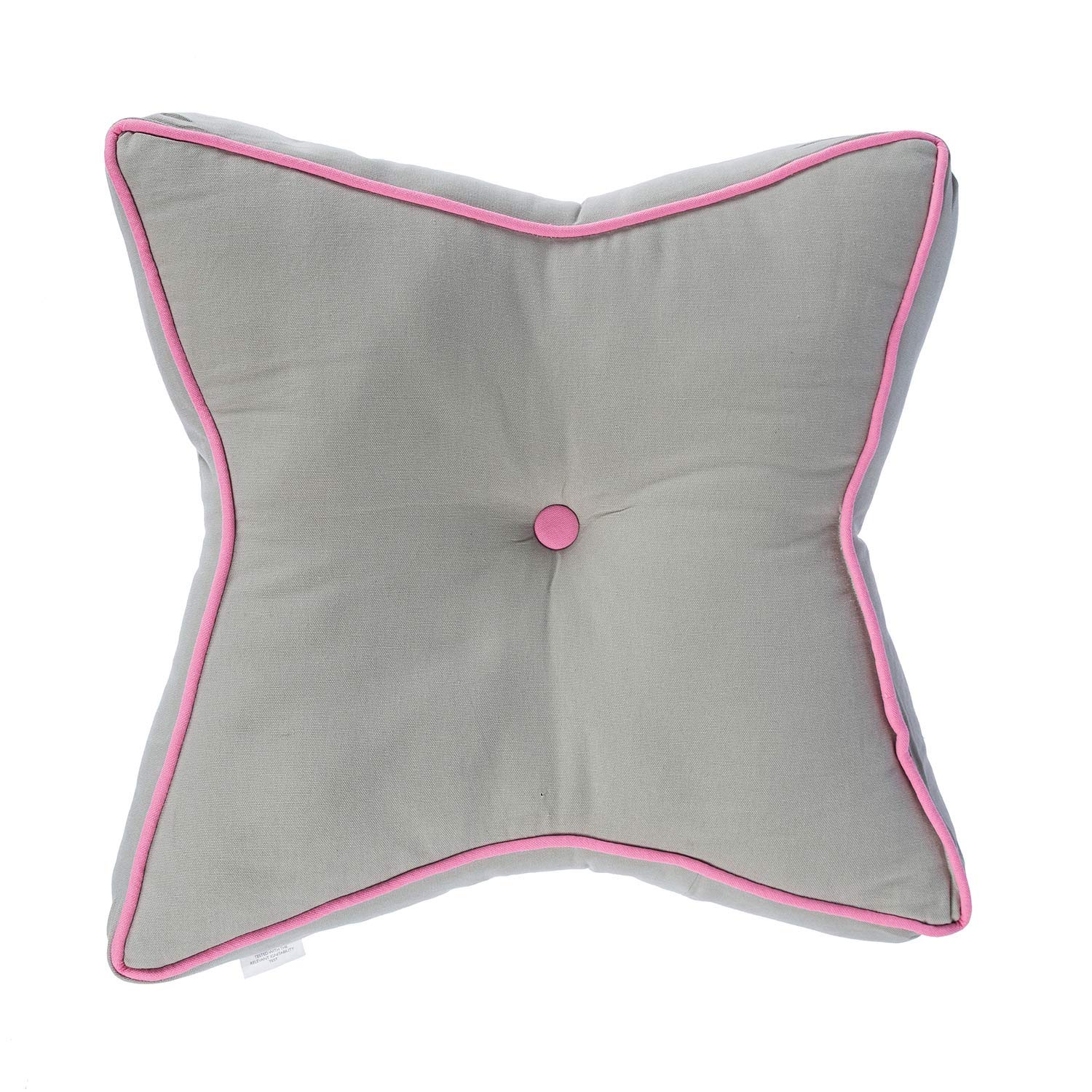 Coussin de sol en forme d'étoile gris et rose Homescapes pour enfant