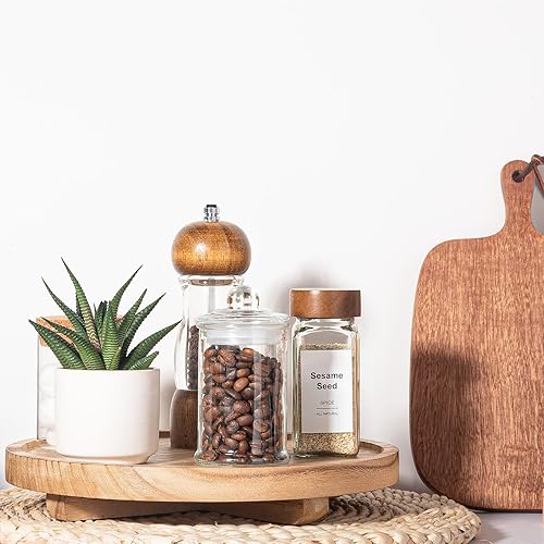 Miniatura 3 de zoocatia - Alzador decorativo redondo, organizador de madera para el baño, decoración de cocina rústica, base de madera para jabonera, perfume,