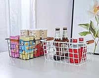 Vista 7 de Cesta de almacenamiento de alambre para cocina, paquete de 4 unidades, cesta de accesorios de organización de despensa, cesta de lavandería