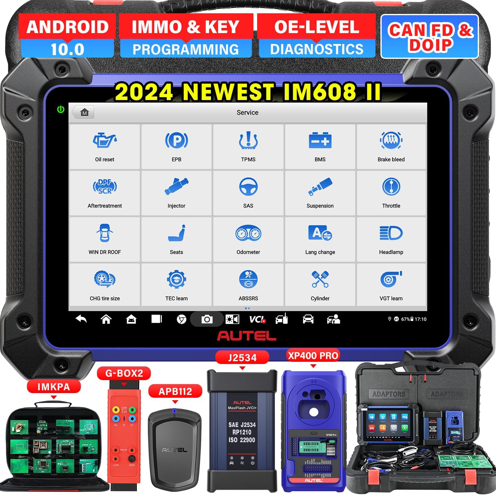 Scanner Auto Autel MaxiIM IM508S 2025 - Programmation Clés, Diagnostic, Mise à Jour KM100X