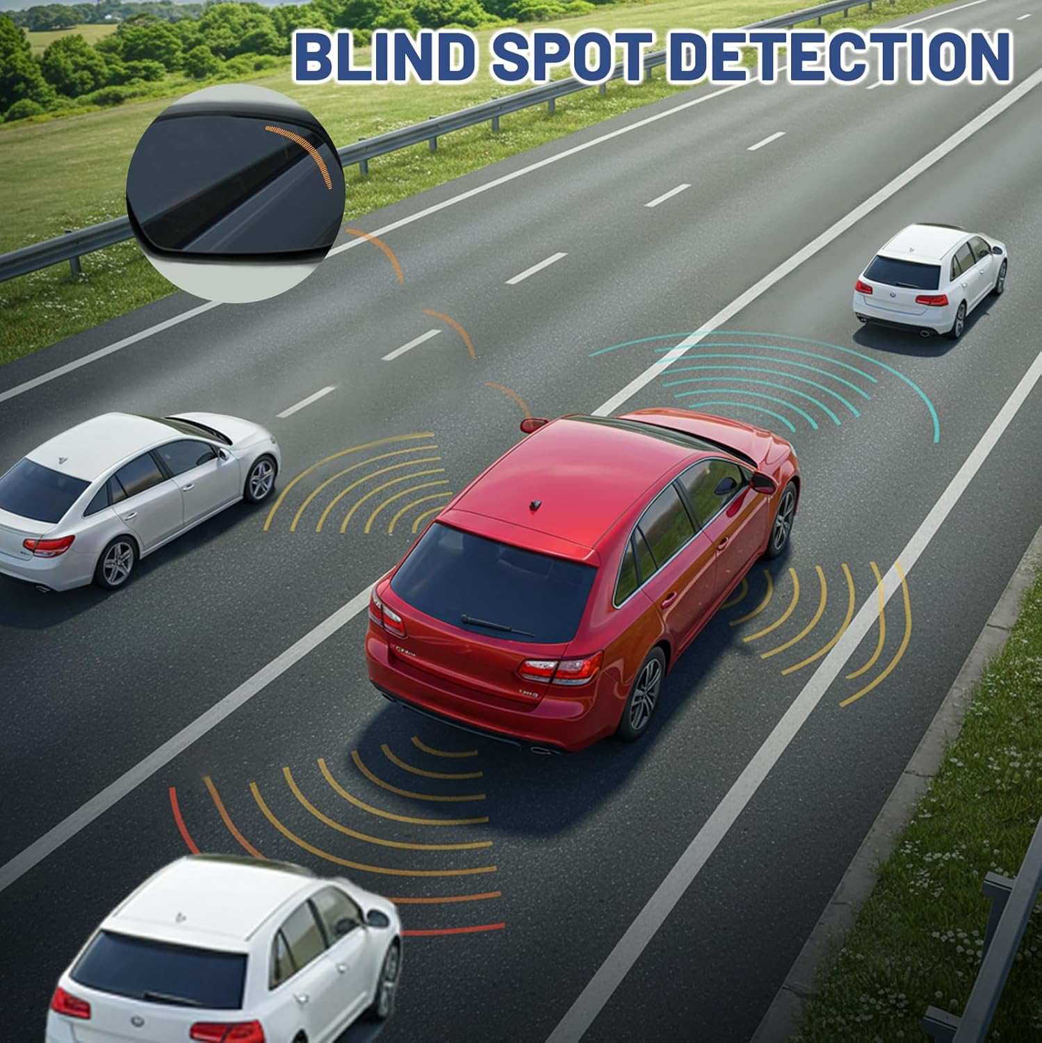 Passenger Side Mirror Glass Replacement for Volvo Vehicles - 2018-2025 XC60, 2017-2025 V90 Cross Country, with Heated/Blind Spot Detection, without Auto Dimming, Replace# 314626714, VO132510