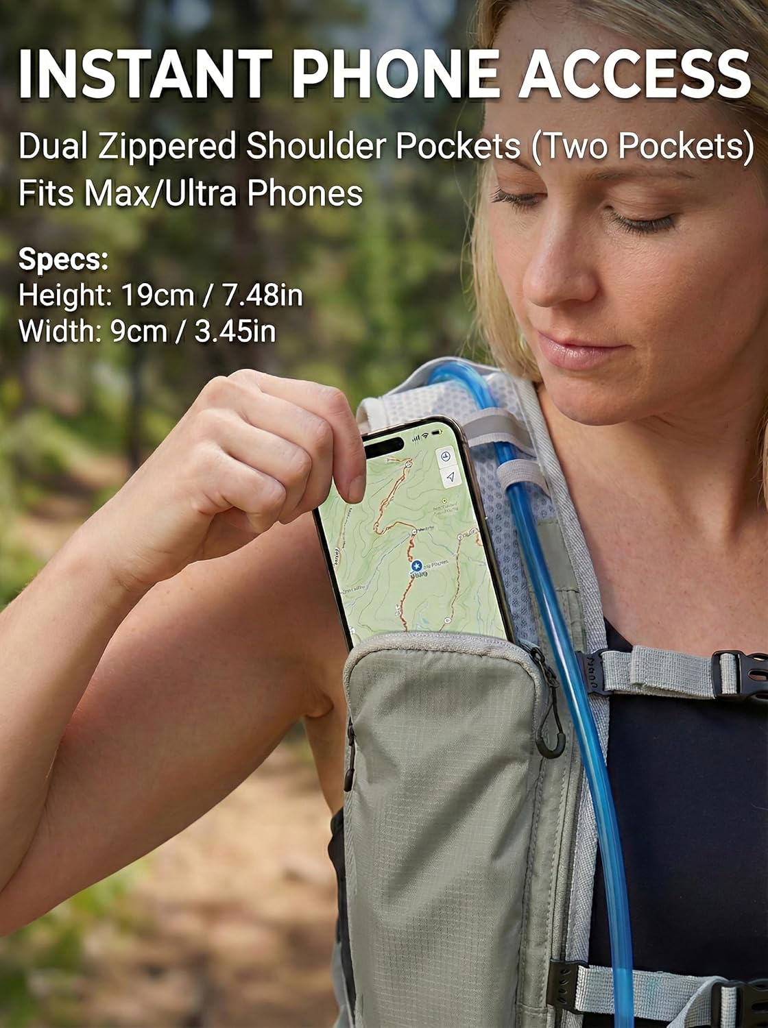 Hydration Hiking Backpack, Water Hiking Backpack, Hydration Backpack with 15l Water Bladder, Runinnng Backpack for Men Women for Cycling Campling