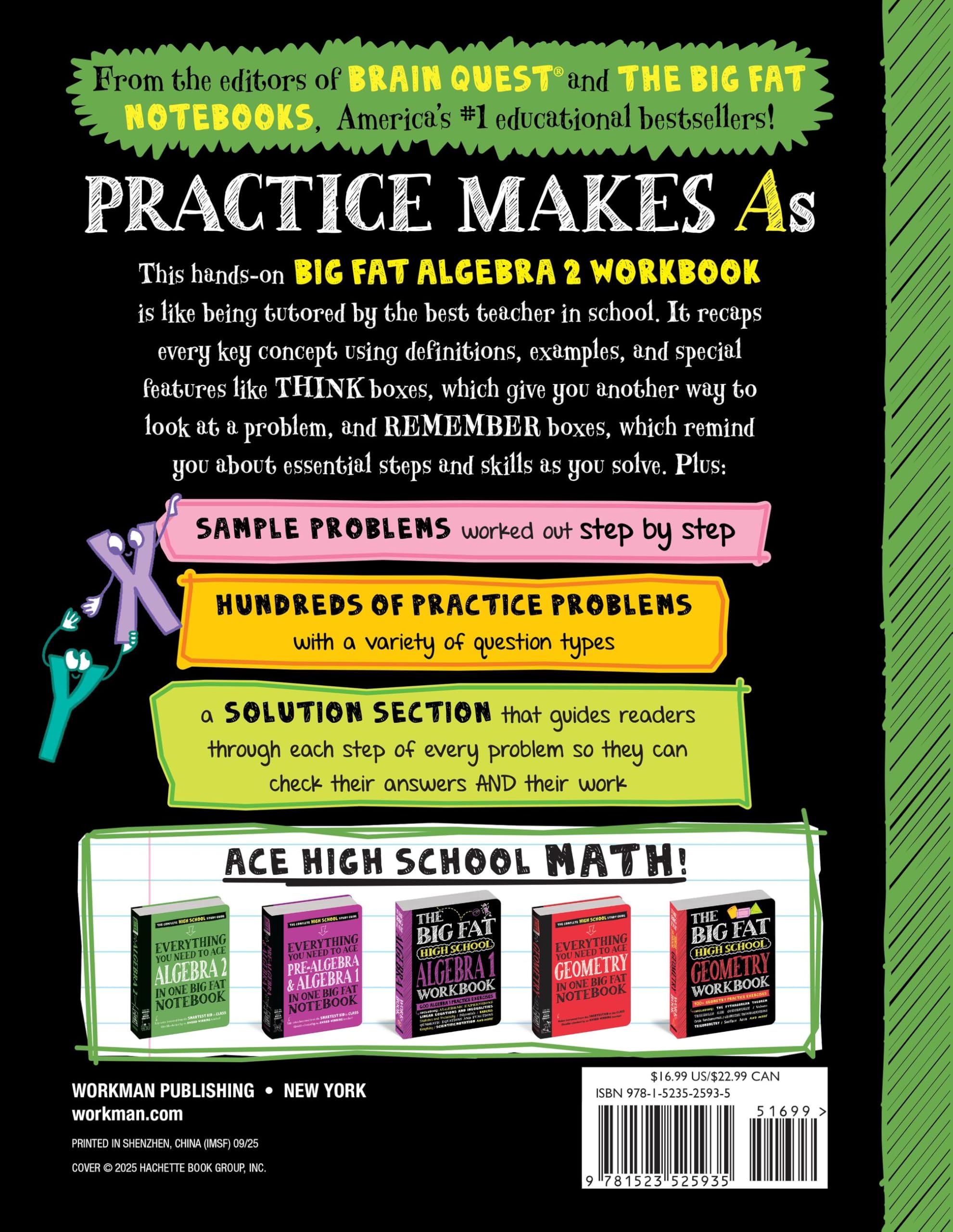 The Big Fat High School Algebra 2 Workbook: 400+ Algebra 2 Practice Exercises
