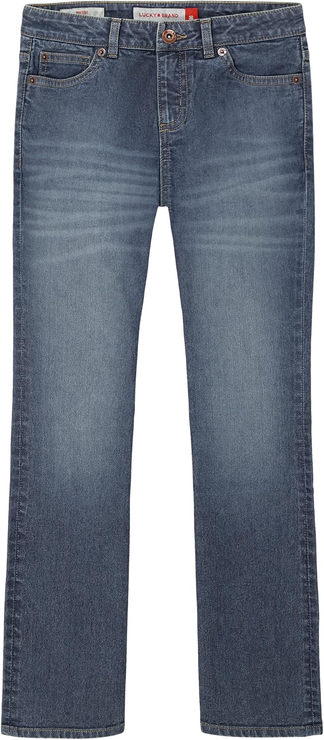 Lucky Brand Boys' Loose Fit Stretch Denim Jeans, 5-Pocket Style, Zipper Fly & Button Closure