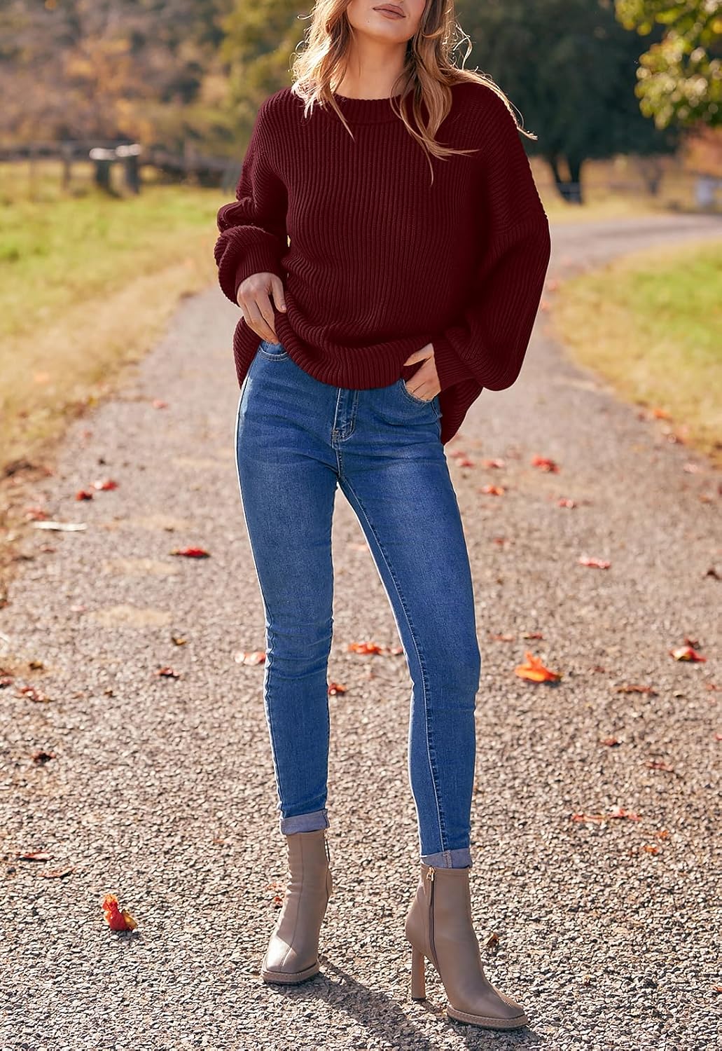 PRETTYGARDEN Womens Sweaters Spring 2026 Oversized Chunky Knitted Pullover Sweater Casual Long Sleeve Crewneck Cute Sweaters - Image 6