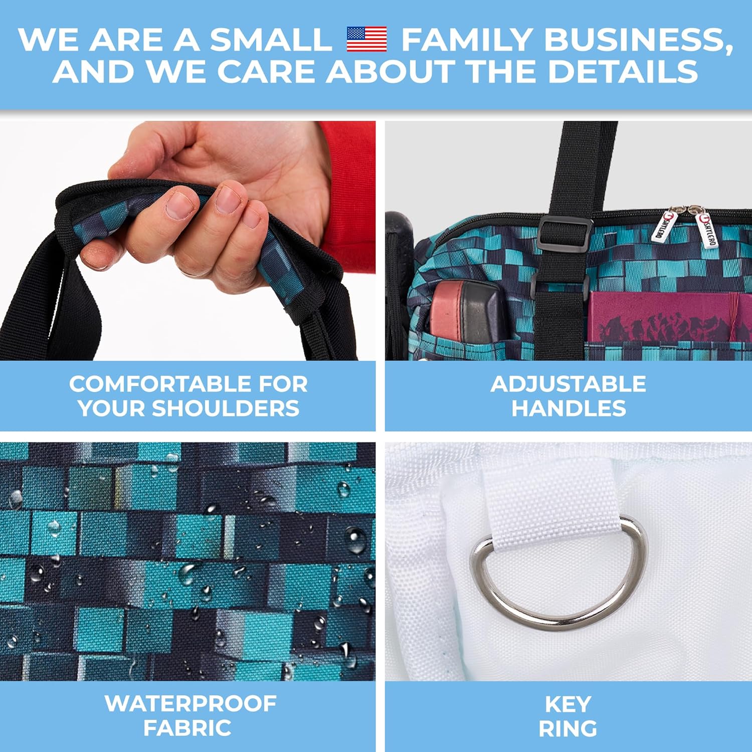 Nurse Bag and Utility Tote | Waterproof | Top YKK® Zip | L18" x H14" x W7" (46x18x36cm) | Solid Black - Image 9