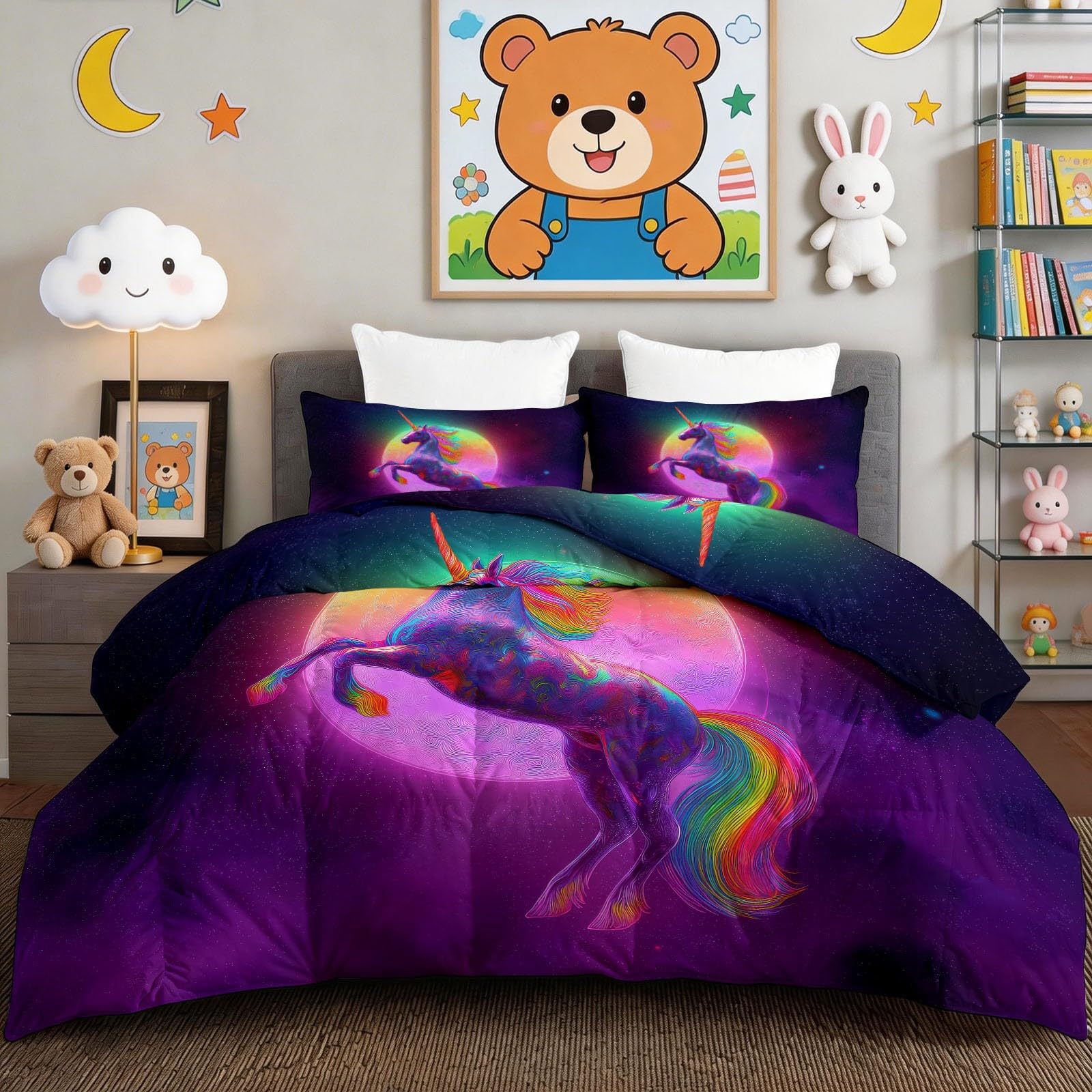 Edredón reversible ligero de 220 x 240 cm para cama de 2 personas con fundas