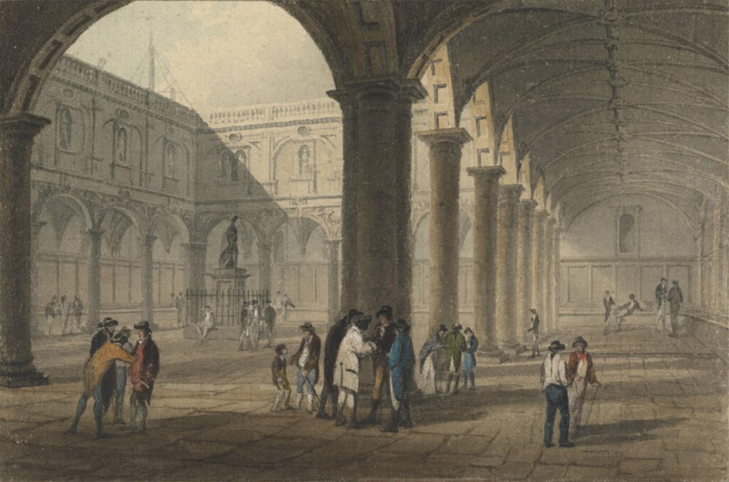 SERENDIPITP Abstract Painting Mural Print Picture Wall Decor Painting the Quadrangle of the Royal Exchange by Preston Neale Vintage Wall Artwork for Home Decor 60x90cm