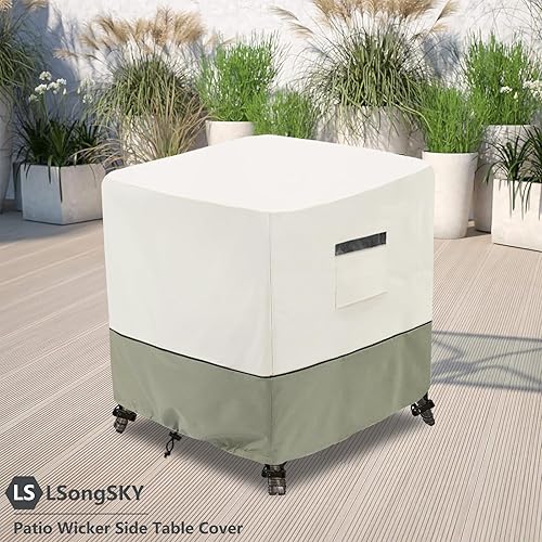 Miniatura 156 de Funda para mesa auxiliar para exteriores, impermeable, rectangular, para patio, pequeña, 36 x 24 x 16 pulgadas, fundas rectangulares impermeables