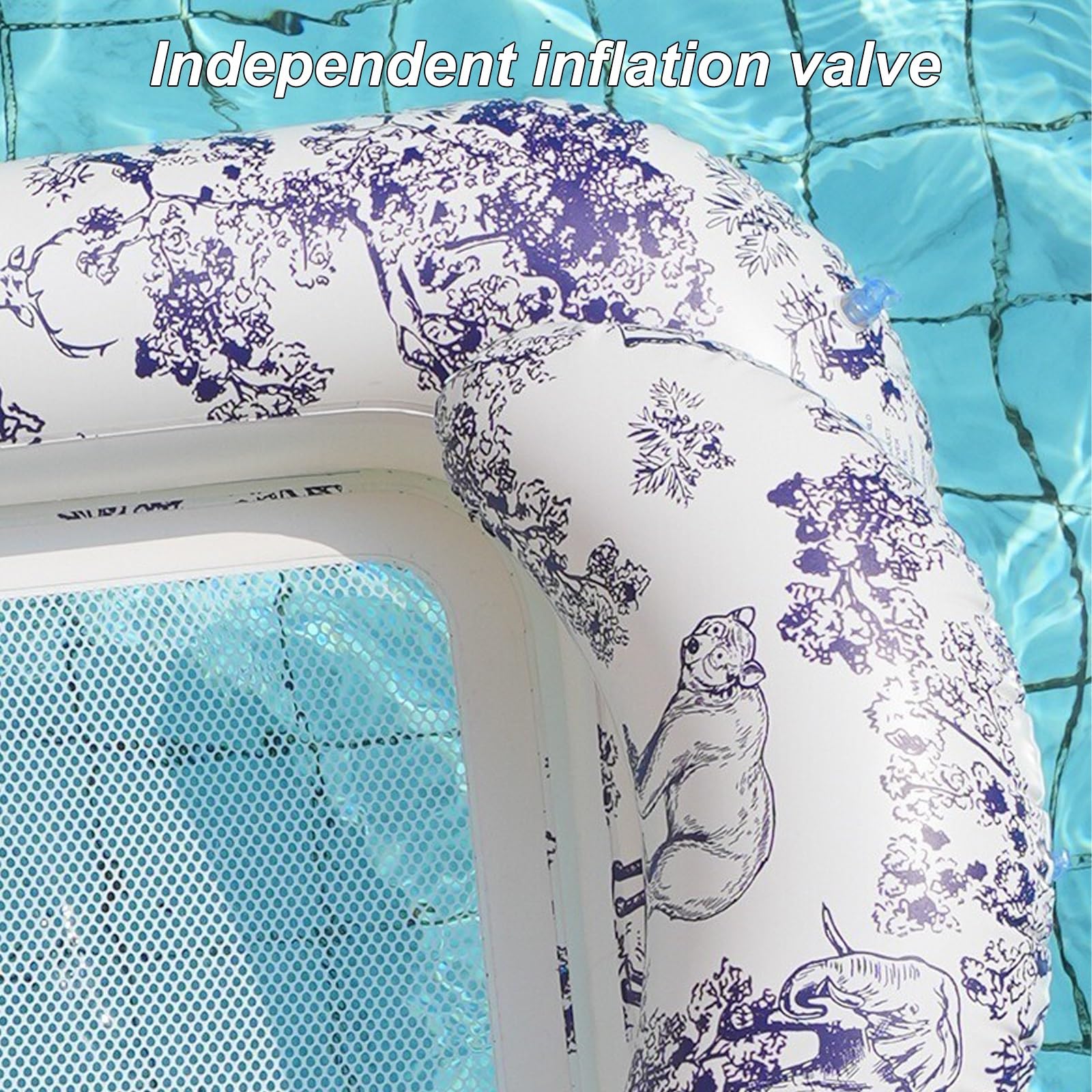 Matelas Piscine, Bouee Piscine Adulte | Avec Appui-tête Incurvé et Porte-gobelet, Fond en Filet, pour une Fête sur la Plage