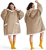 Vista 12 de Bedsure Manta con Capucha, Manta Portátil con Capucha como Regalos para Mamá, Sudaderas de Sherpa para Cumpleaños para Mujeres, Niños, Adolescentes