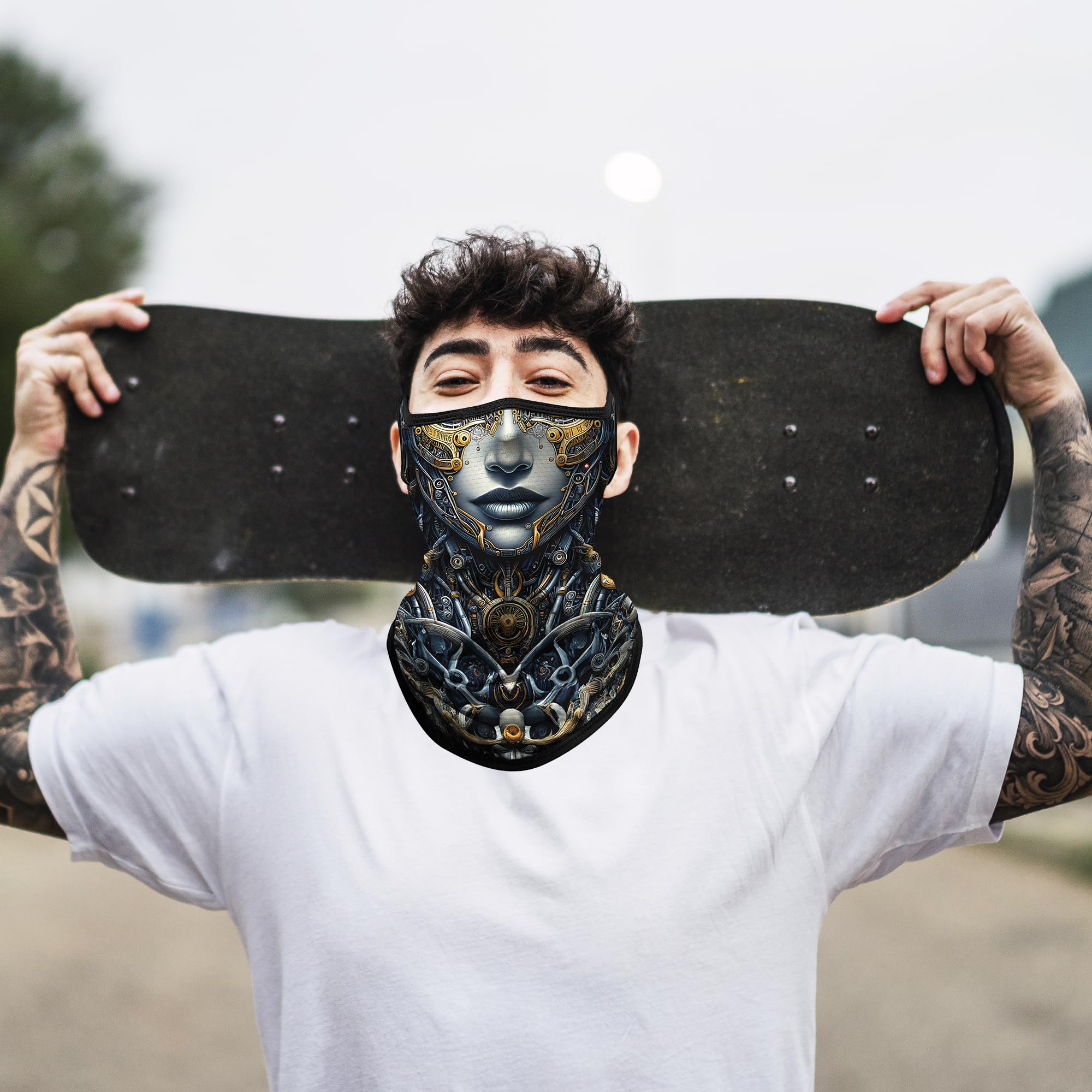 Cache-cou bandana avec boucles d'oreilles pour homme et femme Protection solaire
