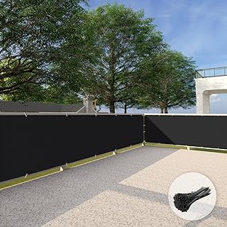 Patio 3' x 10' Balcony Privacy Screen Apartment Railing Covers Fence Panels for Outdoor, Temporary Fencing for Porch Deck Backyard Net Mesh with Zip Ties, Black