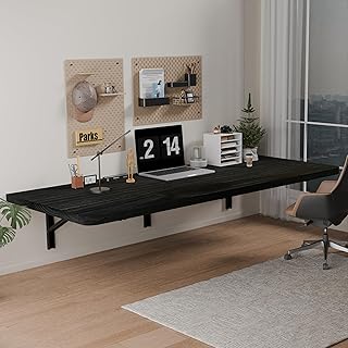 IAE Floating Wall Mounted Folding Table Desk with Pine Wood,55
