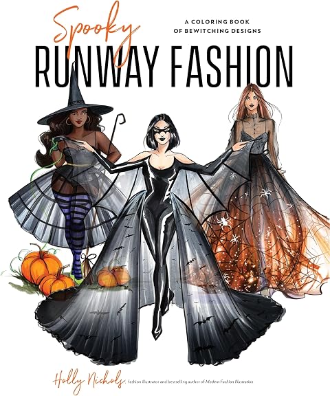Spooky Runway Fashion: A Coloring Book of Bewitching Designs