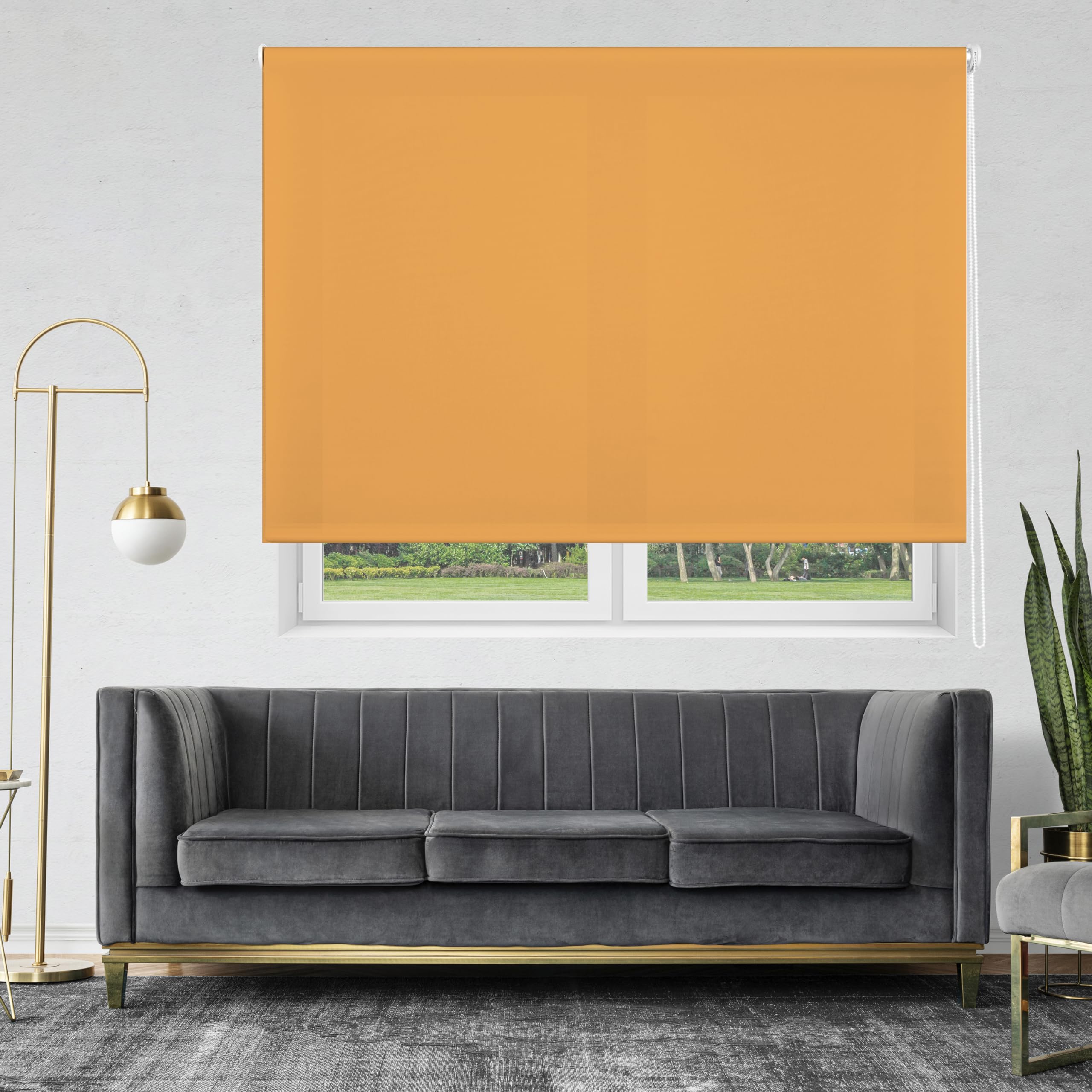 ECOMMERC3 | Tenda avvolgibile, traslucida su misura premium, dimensioni 110 x 165 - Tenda avvolgibile con tubo da 38 mm e dimensioni del tessuto 107 x 160 - Tenda a rullo arancione