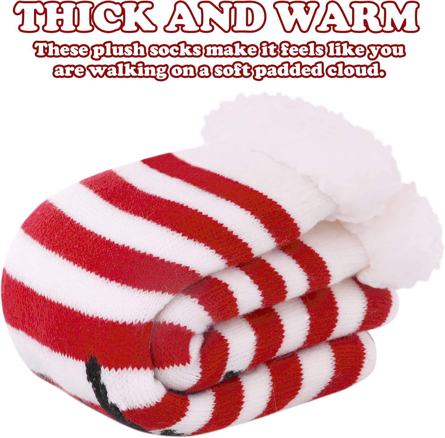 FNOVCO Kids Slipper Socks Boys Girls Fuzzy Soft Thick Cozy Warm Fleece lined Winter Indoor Christmas Socks - Image 6