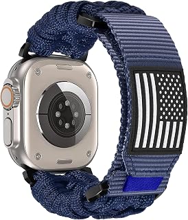 CAGOS Rugged Nylon Apple Watch Ultra 3/Ultra 2 Band for Men 49mm 46mm 45mm 44mm 42mm, Breathable Braided Nylon Strap Sport Loop Adjustable Wristbands for iWatch Bands Series 12 11 10 9 8 7 6 5 4 3 2 1 SE Ultra